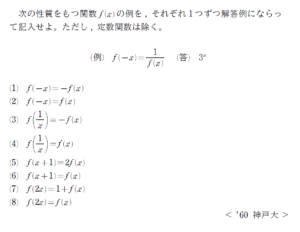 様々な関数方程式 1960年度 神戸大学